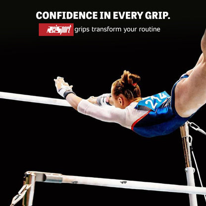 Reisport Women's Uneven Bar Gymnastics Grips - Durable Leather Hand Grips for Gymnastics Bars Women & Girls - Gymnastics Equipment & Accessories for Advanced Gymnasts