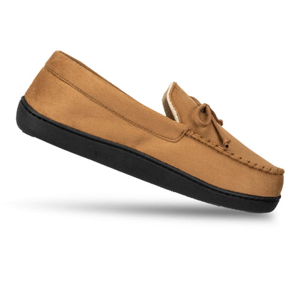 isotoner Men's Slip-on Indoor/Outdoor Microsuede Memory Foam Comfort Moccasin Slippers
