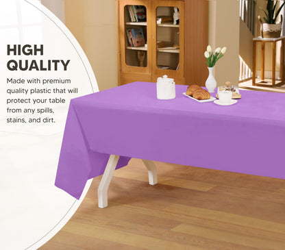 Utopia Kitchen Einweg-Tischdecke aus Kunststoff (12er Pack – 137x274 cm) Weiß Rechteckige Tischdecke Wasserdicht Schmutzabweisend Party-Tischdecke