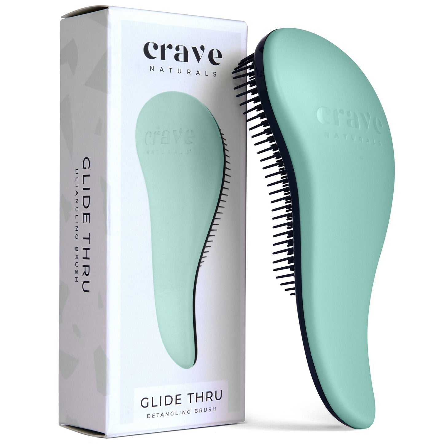 Crave Naturals Glide Thru Entwirrbürste für Erwachsene und Kinder. Entwirrbürste für natürliches, lockiges, glattes, nasses oder trockenes Haar. Haarbürsten für Frauen. Stylingbürste (Blau)