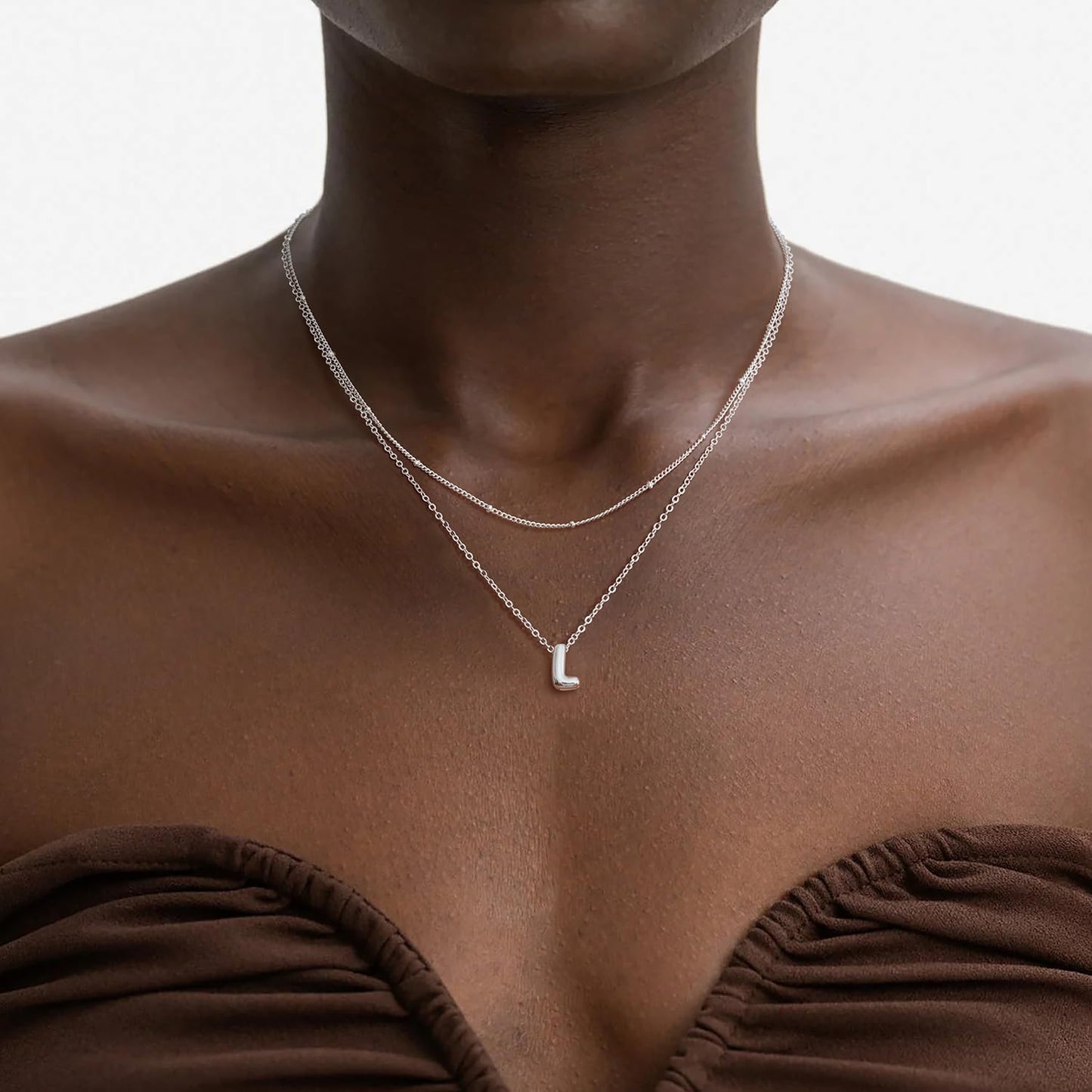 Thaivor Osterkorb-Füller – Initialen-Halsketten für Frauen, 14K vergoldete Bubble Letter Halskette, geschichtete zierliche süße Choker-Anhänger, Stapel-Schmuck, Mode-Accessoires, Teenager-Trendgeschenk