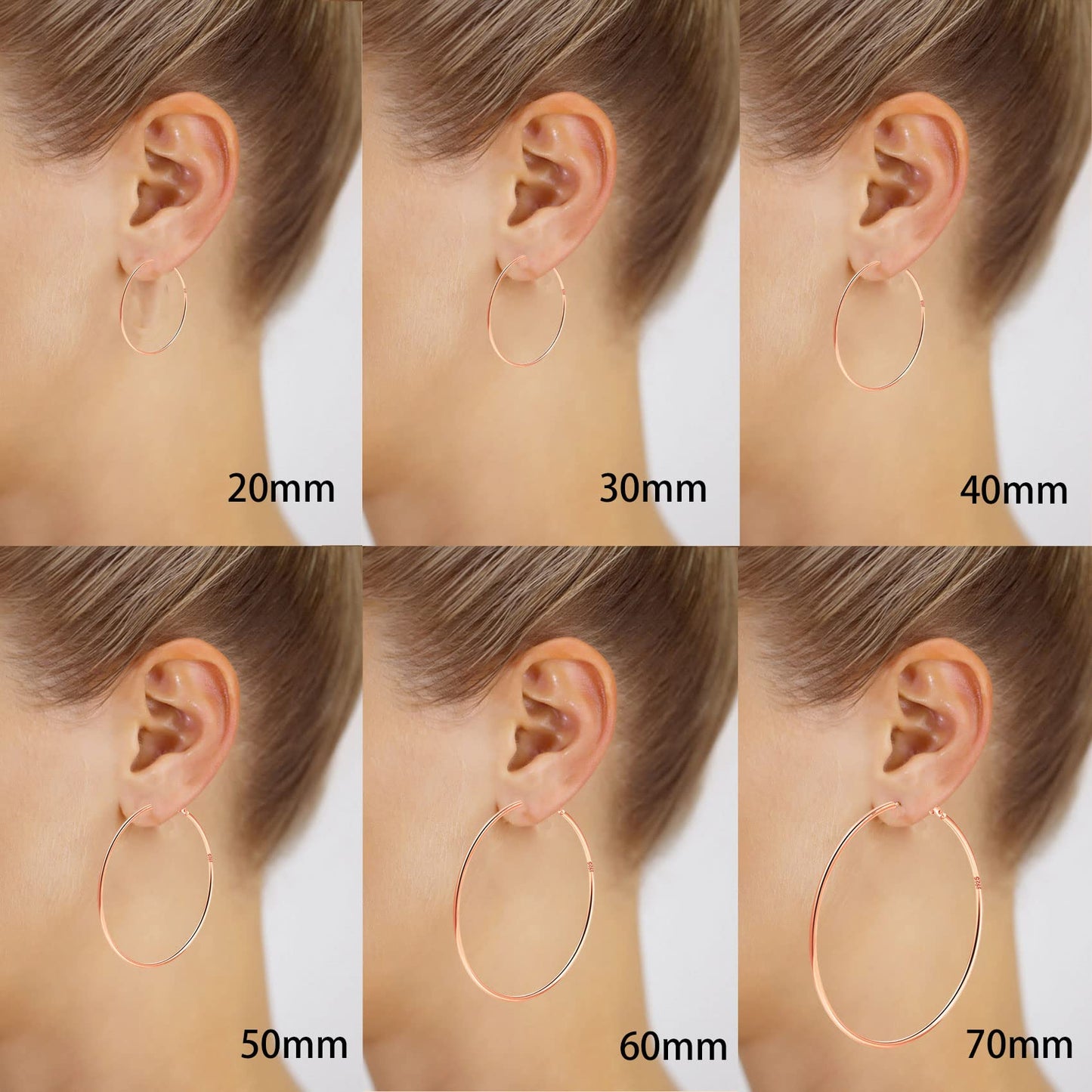 Große Gold Creolen für Frauen, Hypoallergene Dünne Gold Creolen, Sterling Silber Creolen für Damen, Extra Große, Mittelgroße, Große Creolen