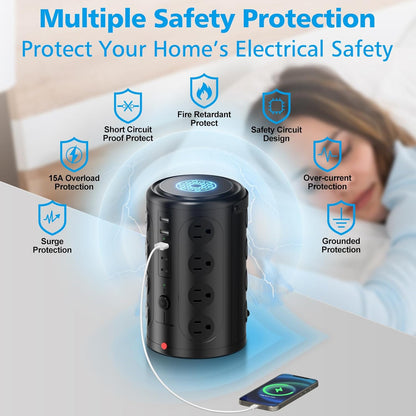 Tower Power Strip Surge Protector with 16 Outlets and 5 USB Ports