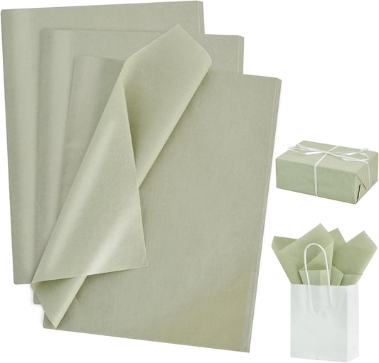 100 Sheets Sage Tissue Paper 14"x20" Gift Wrap Tissue Paper Bulk for DIY Project Gift Bags Gift Wrapping Weddings Valentines Easter Christmas and Birthday Festival Wrapping Crafts