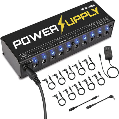 Donner DP-1 Guitar Power Supply, 10 Isolated DC Outputs