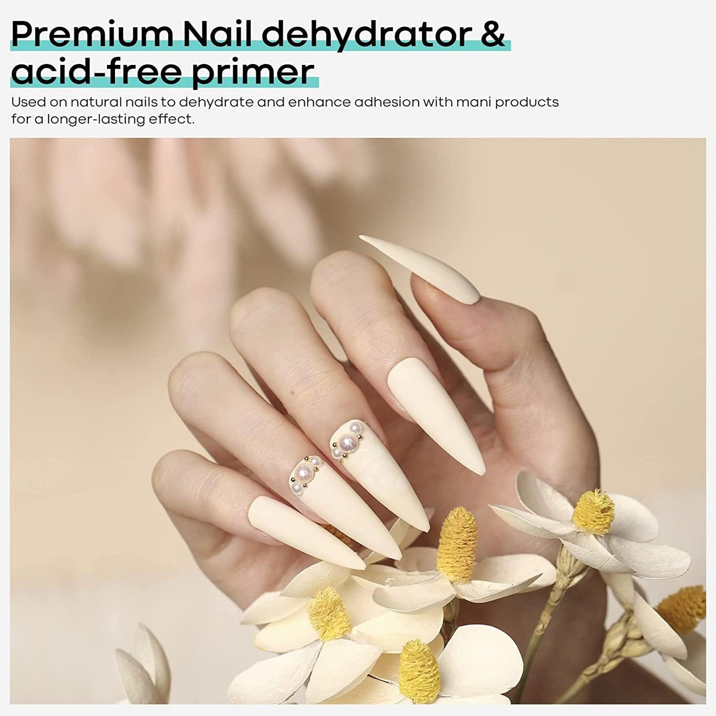 Modelones Nagelprimer, 2PCS Professioneller Naturnagel Prep Dehydrate & Bond Primer, Überlegene Haftung für Gel-Nagellack 15ml