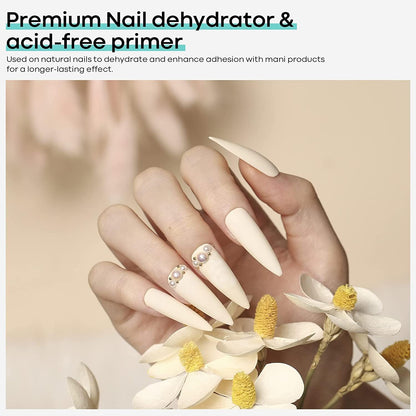 Modelones Nagelprimer, 2PCS Professioneller Naturnagel Prep Dehydrate & Bond Primer, Überlegene Haftung für Gel-Nagellack 15ml