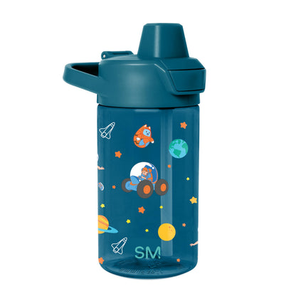 Simple Modern Peppa Pig Kids Tritan Plastic Summit Water Bottle | 12 oz BPA-Free Cup with Covered Leak Proof Straw Lid for Girls, Toddlers | Bubbles