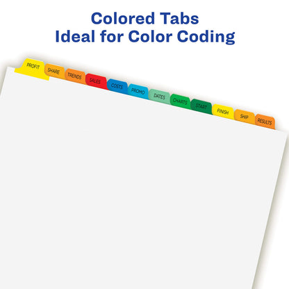 Avery 8 Tab Dividers for 3 Ring Binder, Easy Print & Apply Clear Label Strip, Index Maker Customizable Multicolor Tabs, 25 Sets (11424)