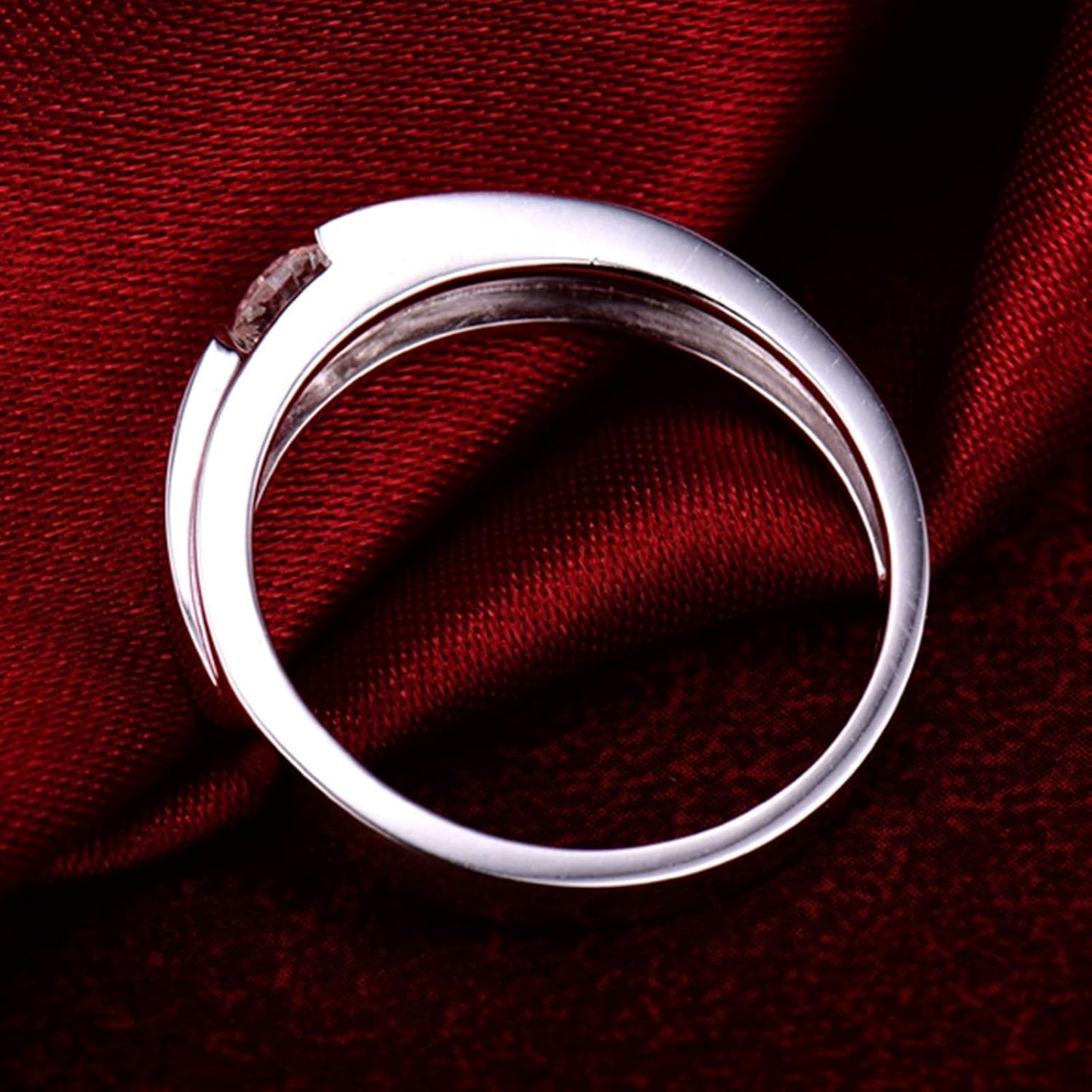 Matching Rings for Girls, 0.2ct Diamond Accent Ring Pt900 Platinum Anniversary Rings for Her
