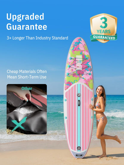Niphean Inflatable Stand Up Paddle Board with SUP Accessories, Anti-Slip EVA Deck, 10’6’’ Inflatable Paddle Boards for Adults & Youth of All Skill Levels