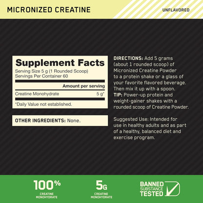 Unlock Your Fitness Potential with Optimum Nutrition's Micronized Creatine Monohydrate