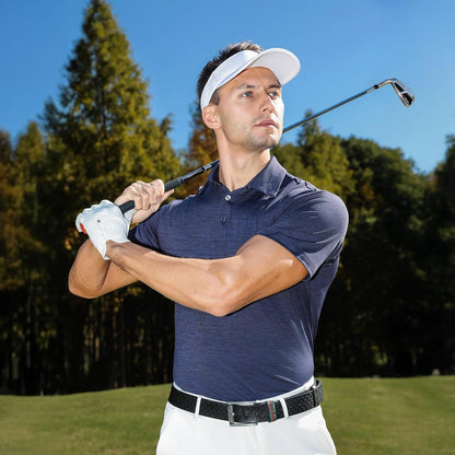 Polohemden für Herren – schnell trocknende, feuchtigkeitsableitende schwarze Kurzarm-Performance-Golf-T-Shirts für Freizeit, Arbeit, Sport