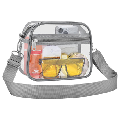 Clear Bag for Stadium Events Clear Sports Fan Handbags Purses with Adjustbale Strap for Concerts Festivals Game Day