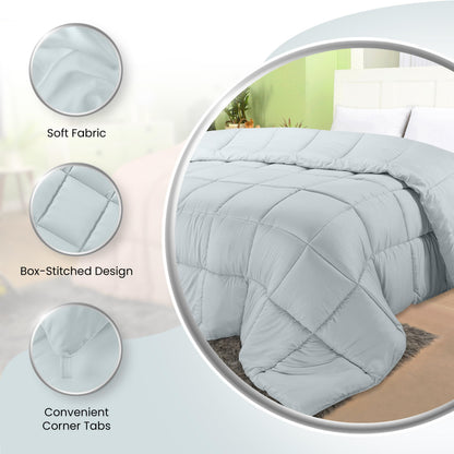 Utopia Bedding Steppbetten Queen-Größe, Ganzjahres-Bettdeckeneinlage, Daunenalternative Box-gesteppte Bettdecke mit Ecklaschen, Maschinenwaschbar (Weiß)