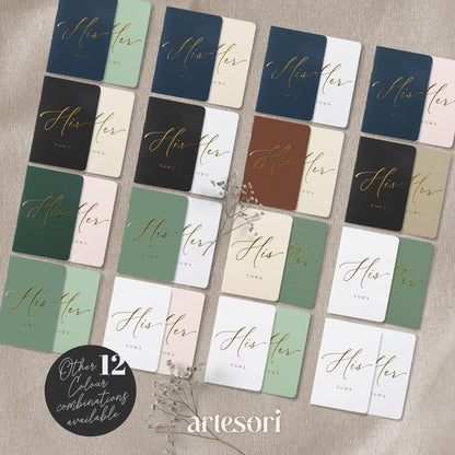 ARTESORI Premium Ehegelübde-Buch für Sie & Ihn, Soft-Touch, Goldfolie, 28 linierte Seiten, Ehegelübde-Bücher für Sie und Ihn, Hochzeits-Essentials, Hochzeits-Geschenkideen, Geschenke für Sie und Ihn [Weiß & Schwarz]