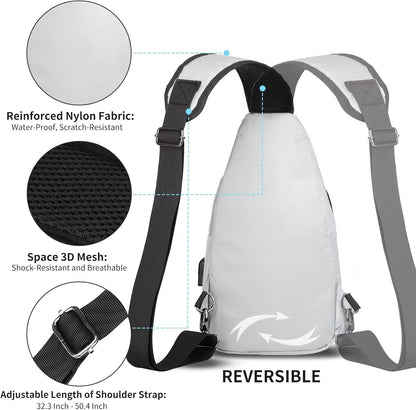 AMJ Sling Bag für Wandern und Outdoor, Umhängetasche, Reise-Brusttasche Daypack für Damen & Herren