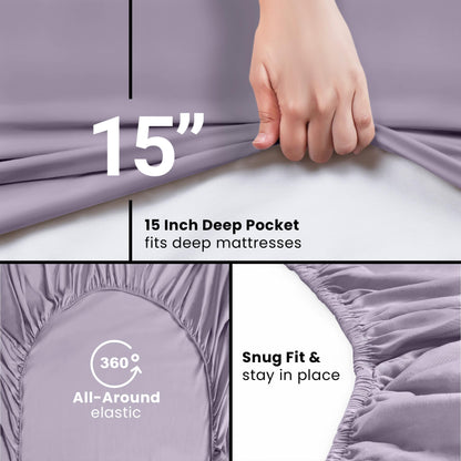 Utopia Bedding Queen Fitted Sheet - Bottom Sheet - Deep Pocket - Soft Microfiber - Shrinkage and Fade Resistant - Easy Care -1 Fitted Sheet Only (Grey)