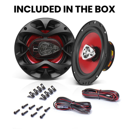 BOSS Audio Systems CH6530 Chaos Series 6,5 Zoll Auto Lautsprecher - 300 Watt (Paar), 3 Wege, Full Range, Hochtöner, Koaxial, Paarweise verkauft