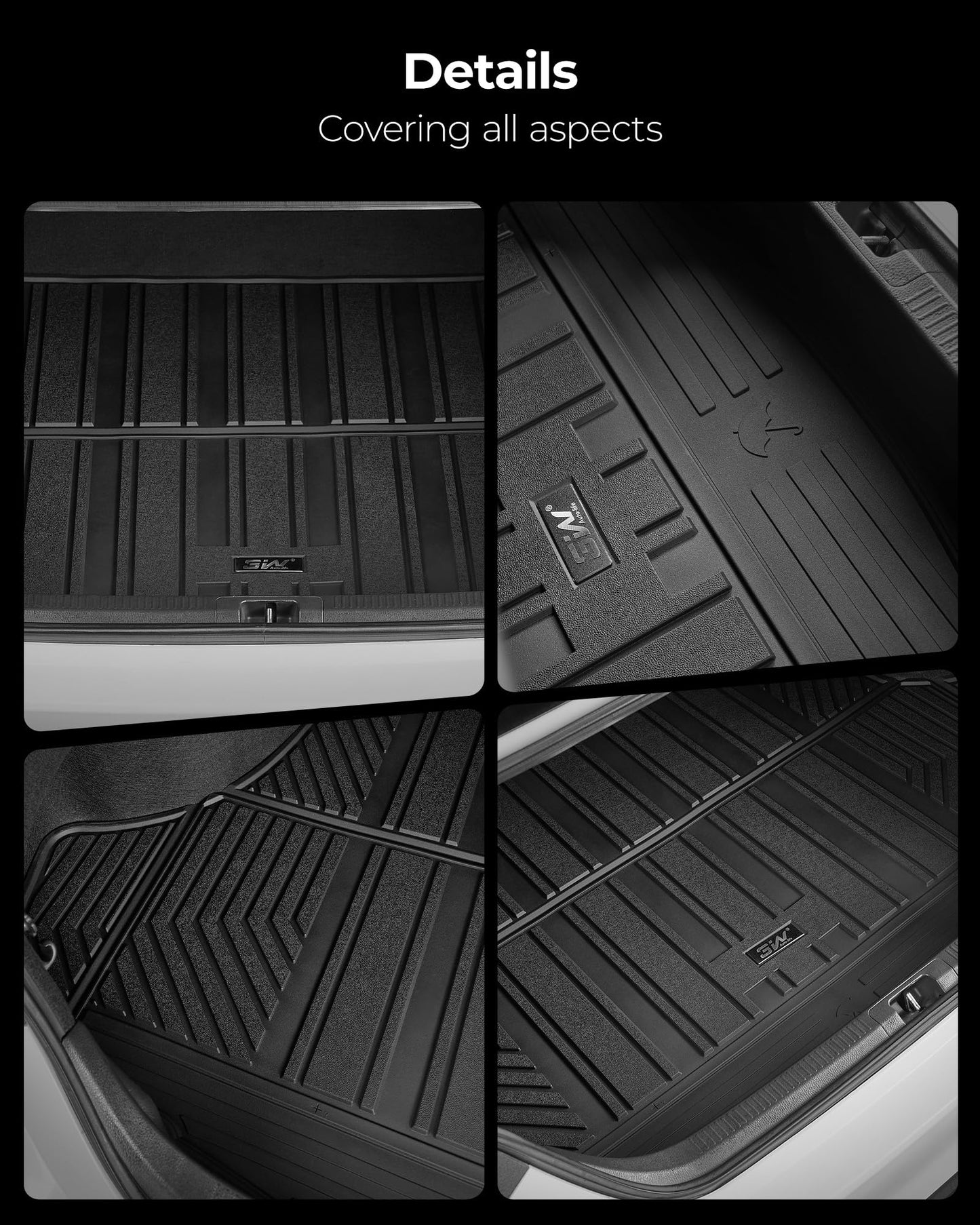 3W Floor Mats for Toyota Tacoma 2024 2025 2026 Double Cab Auto Tran(Not Fit Hybrid & XtraCab), TPE All Weather Custom Fit Floor Liner for Tacoma TRD/SR/SR5/limited Car Liners.
