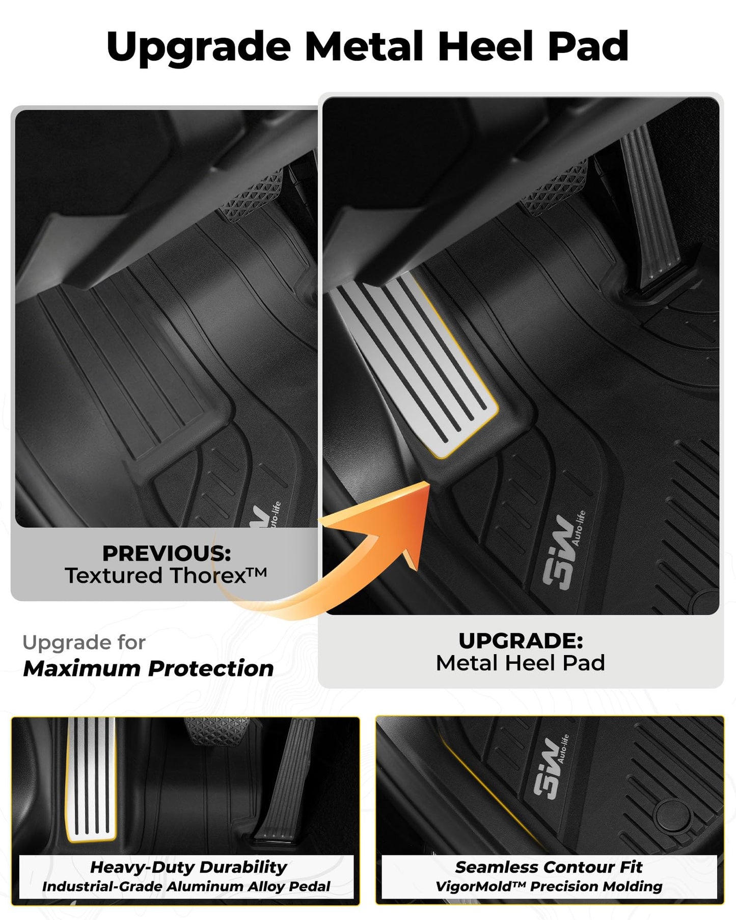 3W Floor Mats for Toyota Tacoma 2024 2025 2026 Double Cab Auto Tran(Not Fit Hybrid & XtraCab), TPE All Weather Custom Fit Floor Liner for Tacoma TRD/SR/SR5/limited Car Liners.