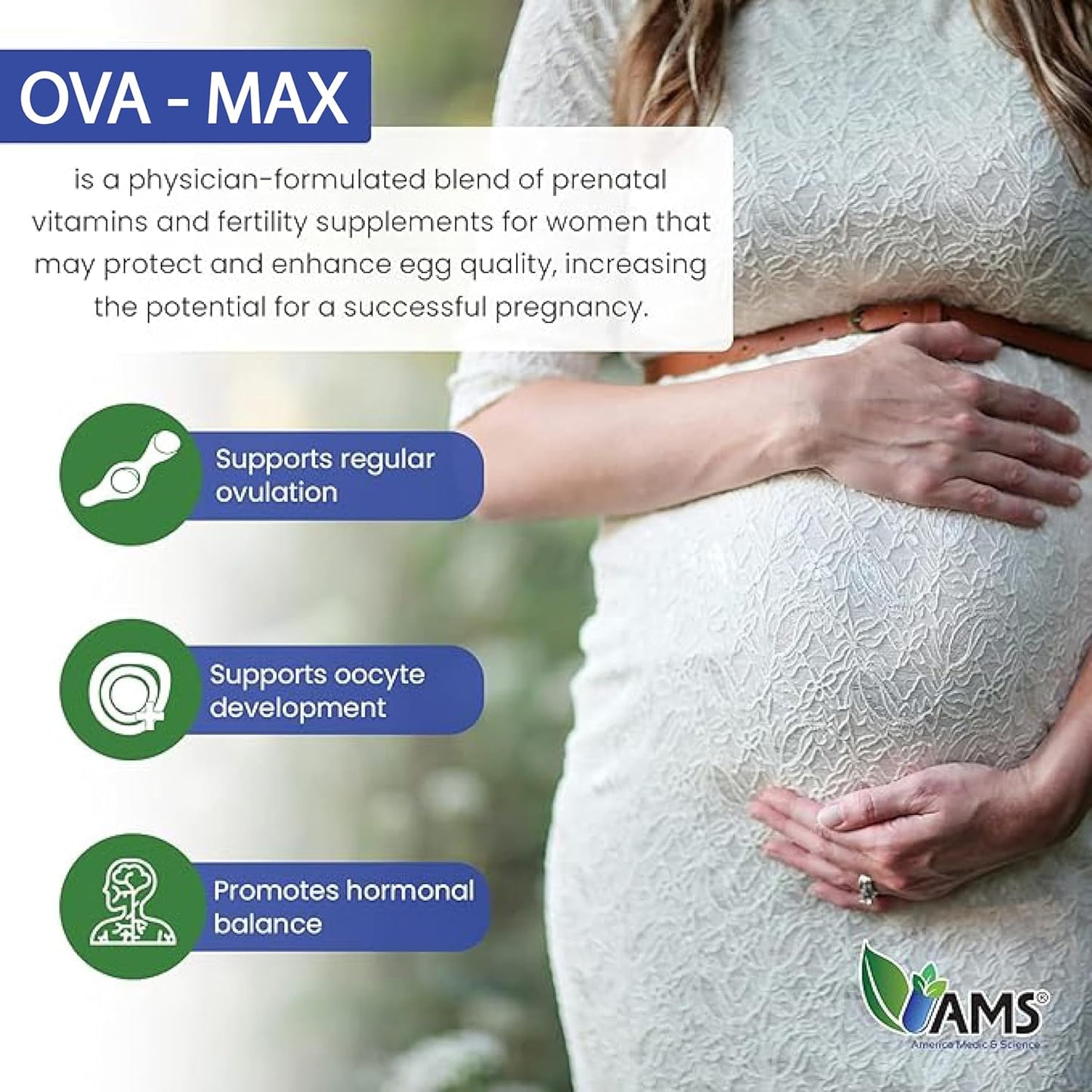 America Medic & Science OVA-Max Prenatal Vitamins for Women (120 Capsules) and Preconception Plus (180 Capsules)