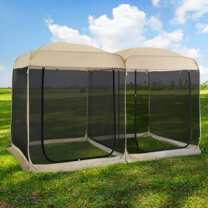 Alvantor Pop Up Screen House Tent, Instant Outdoor Gazebo with Mosquito Netting & UPF 50+ Sun Protection, Portable Canopy Shelter for Patio, Backyard, Camping (2-10 Person)