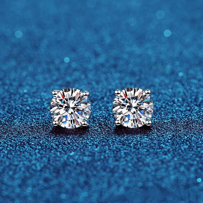 Sereney Dance Ohrringe 925 Sterling Silber Halo Stecker Hypoallergene Ohrringe für Damen, CZ 8 mm Runde Zirkonia Ohrstecker Ohrringe für Herren
