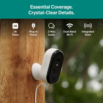Security Camera Outdoor Wired 2-Pack - Arlo Essential 2K Surveillance Camera with Person Detection, Package Alert, Color Night Vision, 2-Way Audio, Weather Resistant, Motion Detection