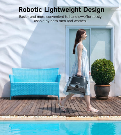 (2026 NEW) WYBOT B1 Cordless Robotic Pool Vacuum for Inground Pools, Six-Roller Brush 4-in-1 Smart Pool Cleaner, Edge Cleaning High Obstacle Crossing, Lightweight, App Navigation, Gray Black