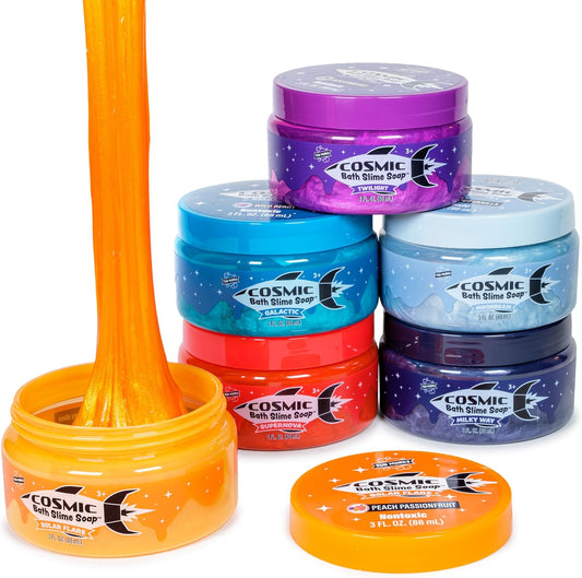 Tub Works™ Cosmic Bath Slime™ Kids Soap Bath Toy, 6 Pack | Stretchy, Squishy Slime Soap for Kids Bath | Fresh, Fruity Scents | Nontoxic | Sensory Fun Kids & Toddler Bath Toys
