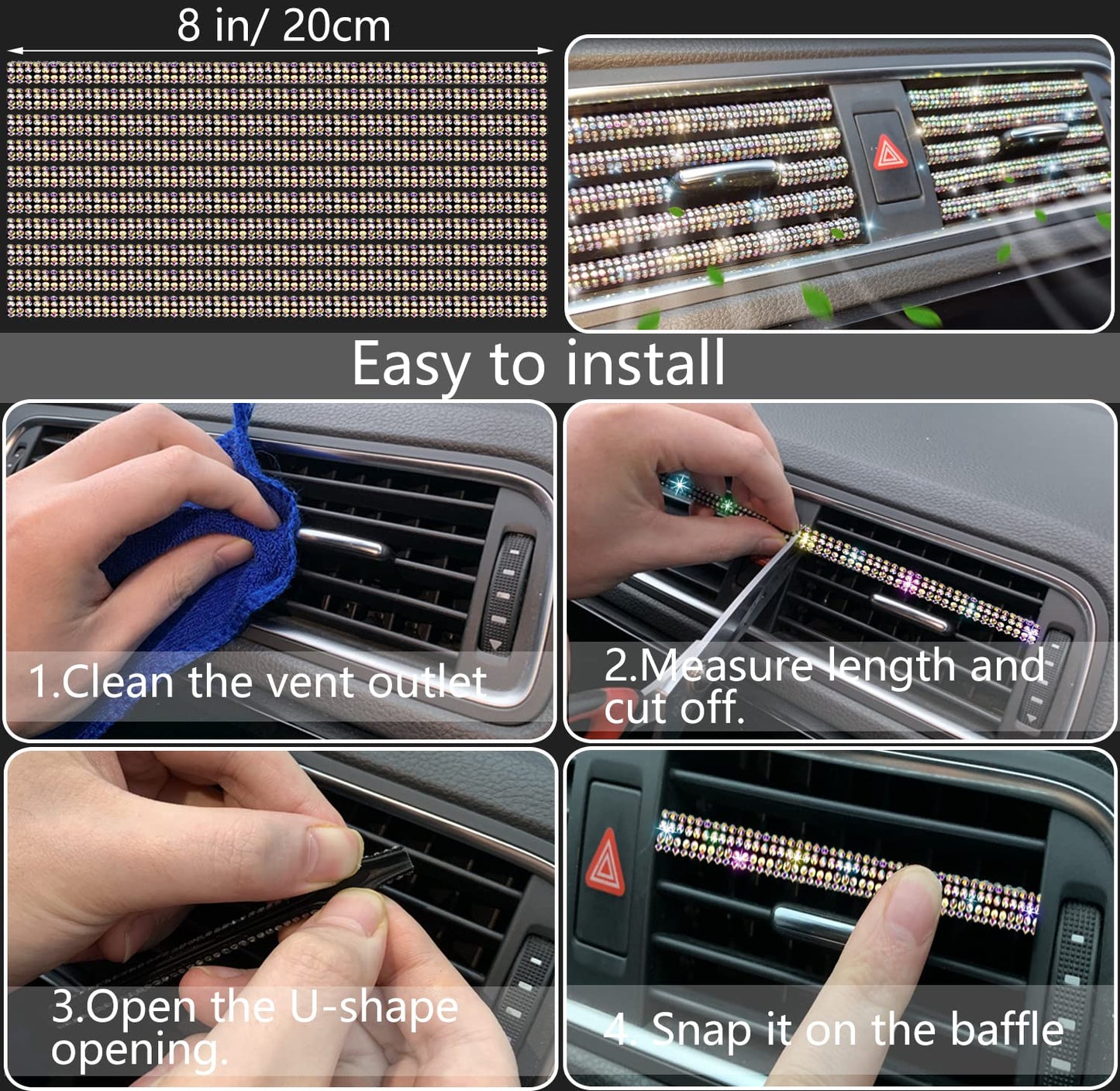 NBTEPEM 27-Piece Bling Car Accessories Set - Universal Fit Steering Wheel Covers, License Plate Frames, Phone Holder, Car Fast Charger, Coasters (Pink)