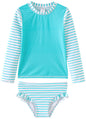 UMELOK Toddler and Little Girls Rash Guard Sets with Bikini Bottoms Swimwear