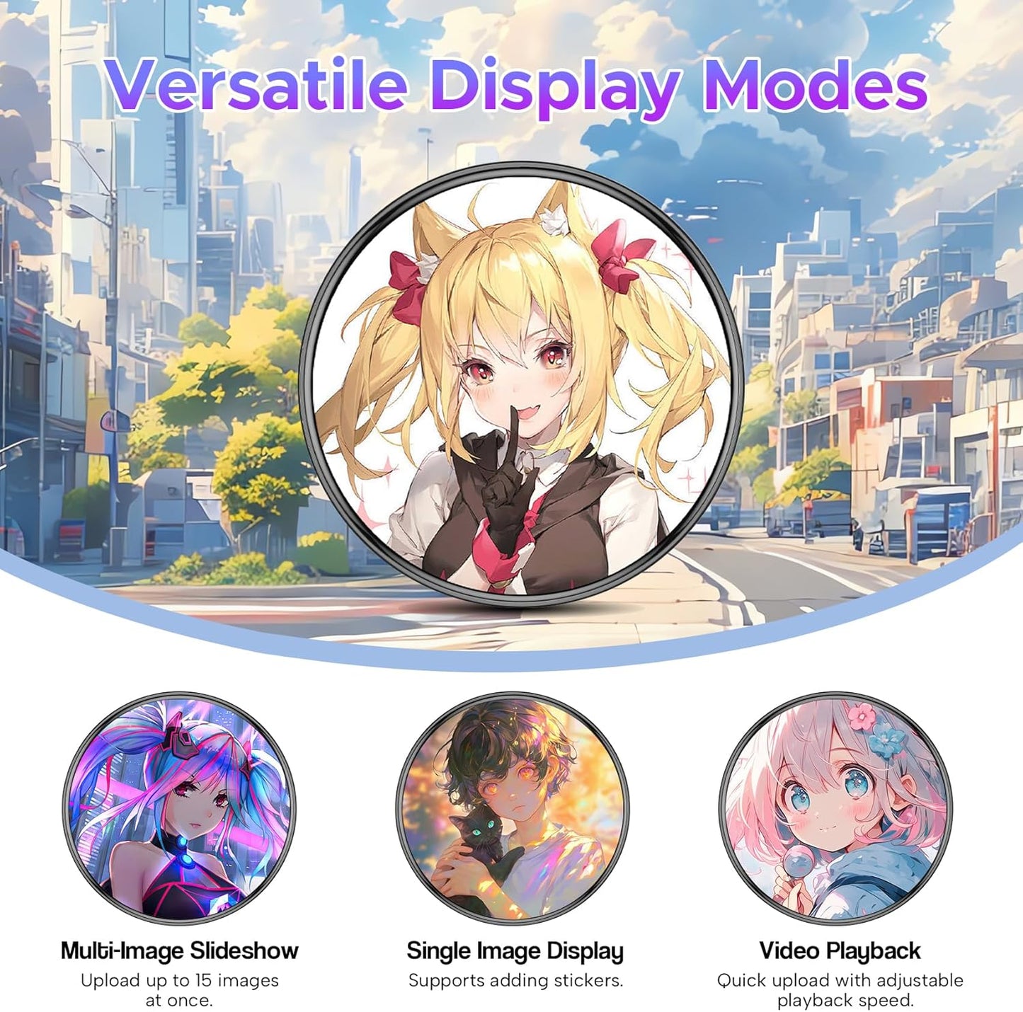 HD Touchscreen Digital Badge Pin – Smart Anime E-Badge for Backpacks with Video & GIF Display, Lightweight Pixel Name Tag, Rechargeable Electronic Button for Cosplay, Conventions & Unique Gifts