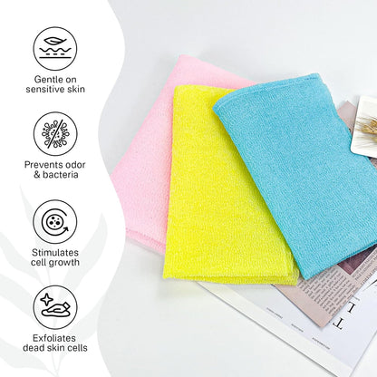 Yiclick Peeling-Waschlappen, Peeling-Körperbürste, Rückenbürste für Dusche und Bad, afrikanischer Netzschwamm Luffa-Körperpeeling, Peeling-Tuchbürstenhandschuhe für Frauen (Grau)