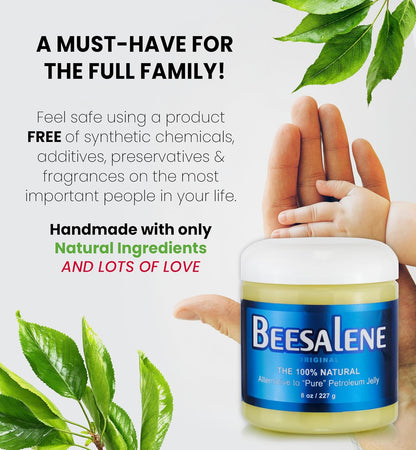 Beesalene Original Unpetroleum - 100% Natural & Hypoallergenic Alternative to Petroleum Jelly - Lips, Hands, Feet, Makeup Remover and More (8 Ounce)