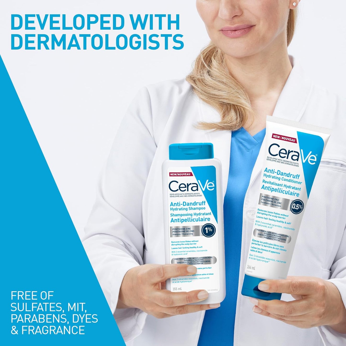 CeraVe Anti-Dandruff Hydrating Shampoo for Men & Women, Gently Cleanses Scalp & Hair While Reducing Flakes, Itchiness, and Irritation, Paraben-Free, Sulfate-Free, Suitable for All Hair Types. 355mL