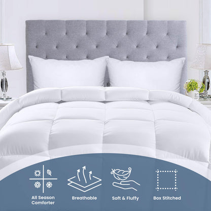 Utopia Bedding Steppbetten Queen-Größe, Ganzjahres-Bettdeckeneinlage, Daunenalternative Box-gesteppte Bettdecke mit Ecklaschen, Maschinenwaschbar (Weiß)