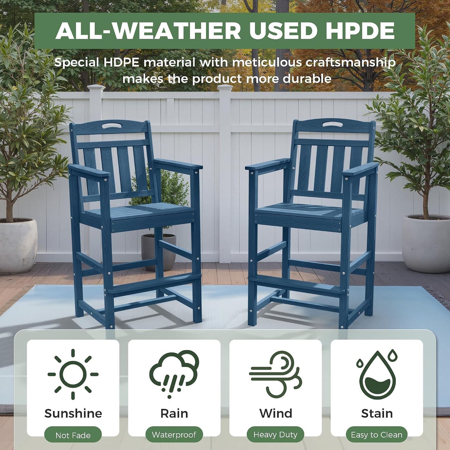 SUUNYN Outdoor Patio Bar Height Chair Review: Comfortable and Durable