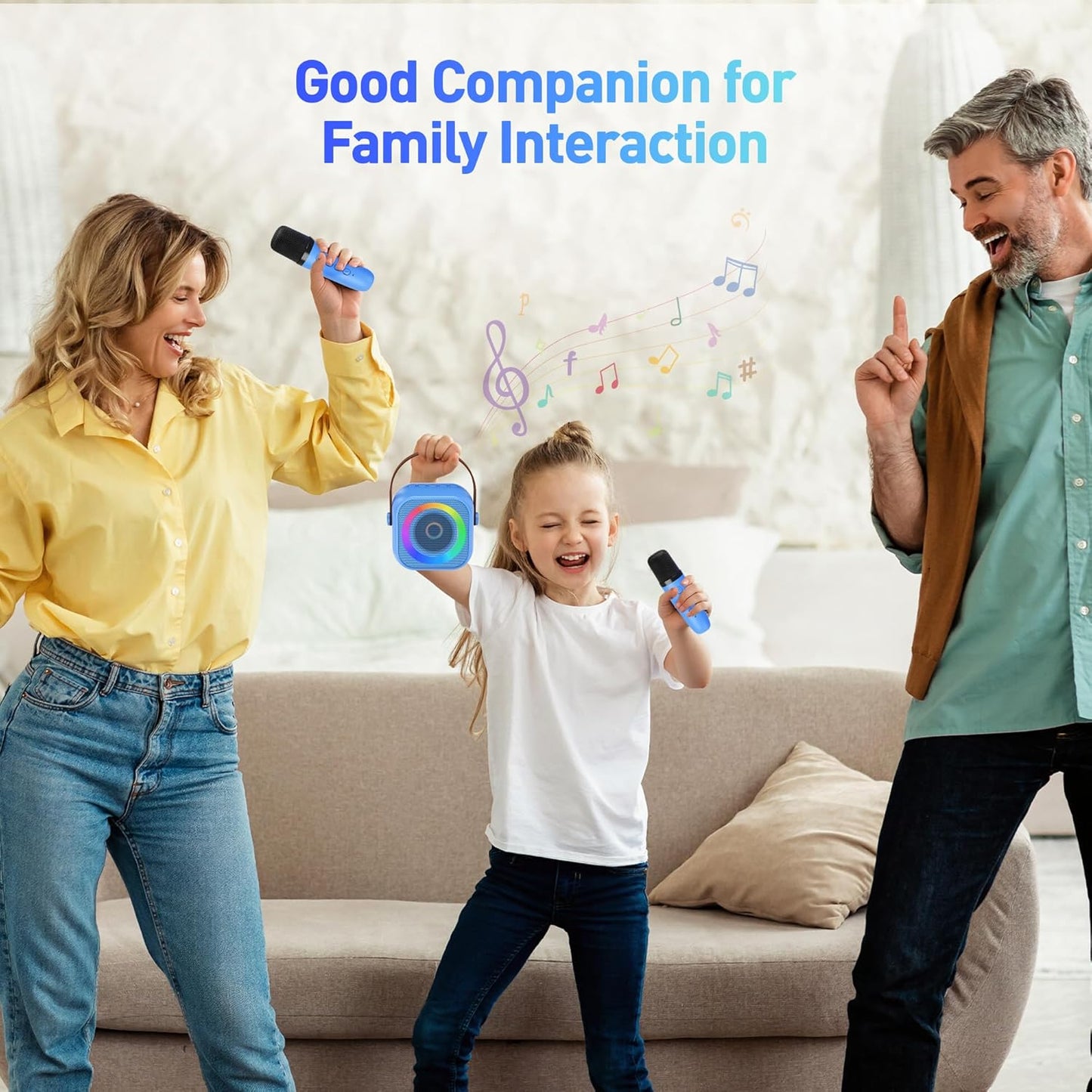 Mini Karaoke Machine for Kids Adults, Portable Bluetooth Speaker with 2 Wireless Microphone, Birthday Gifts for Girls Boys Ages 4, 5, 6, 7, 8, 9, 10, 12+ Years Old (Pinkcolor)