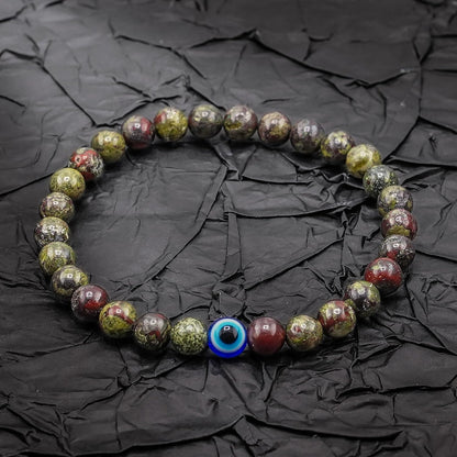 6 mm Böses Auge Armband aus schwarzen Kristallen – verstellbares Set aus Natursteinen für Herren und Damen, Schutzamulett als Geschenk für den Alltag/Geburtstag/Jahrestag