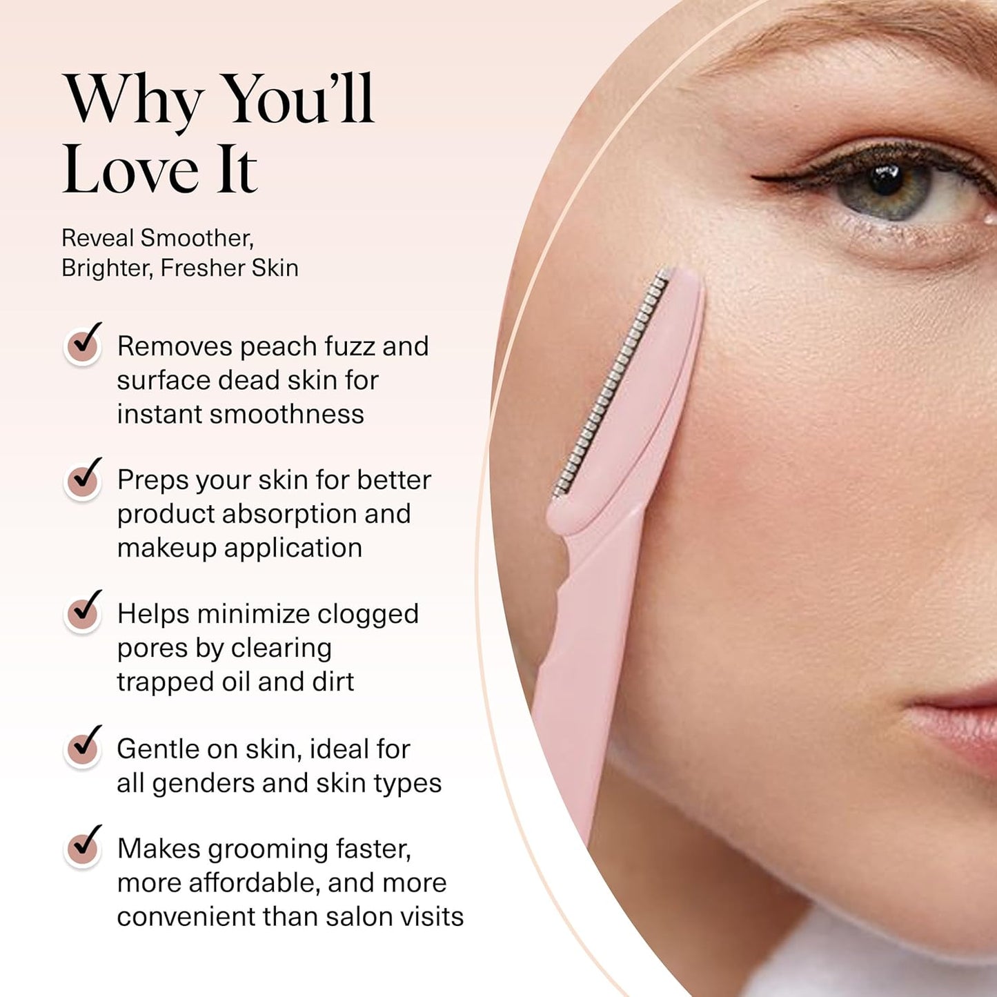 Kitsch Dermaplaning-Rasierer für Damen & Herren – Gesichtsrasierer, Augenbrauenrasierer & Gesichtshaarentferner – Peeling-Gesichtsrasierer & Hautpflege-Tool für glattere Haut – Terracotta, 12 Stück