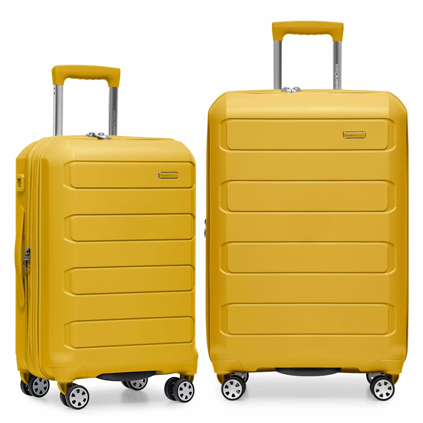 Traveler's Choice Pagosa Hardshell Expandable Luggage with Spinner Wheels, Slate Blue, 3-Piece Set (22/27/30)