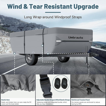 Umbrauto Class C RV Cover Fits 29-32’, Class C Motorhome Camper Cover, Heavy Duty 7 Layers Top Windproof Breathable RV Cover with 3Pcs Extra Straps, Adhesive Repair Patches, 6 Gutter Covers