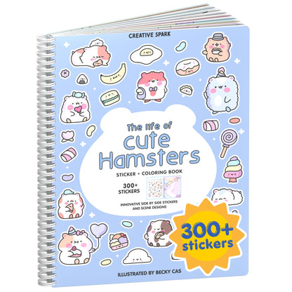 CUPKIN Animals Habitat 500+ Kids Sticker Book Toddler Airplane Travel Activity Coloring and Sticker Book, Road Trip Essentials, 12 Coloring Pages + 12 Scenes for Ages 2–8 Years