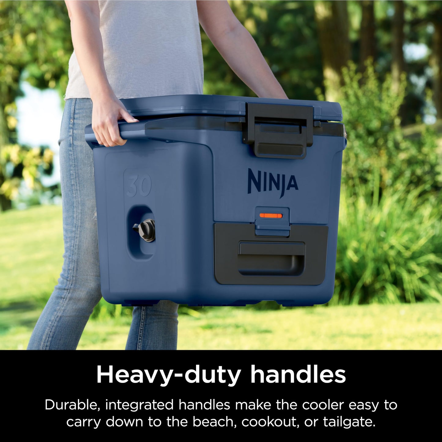 Ninja FrostVault 50qt Hard Cooler with Dry Zone | Integrated Fridge-Temp Dry Storage Drawer | Premium Heavy-Duty Insulated Cooler | Keeps Ice Cold for Days | Spanish Moss | FB151GN1