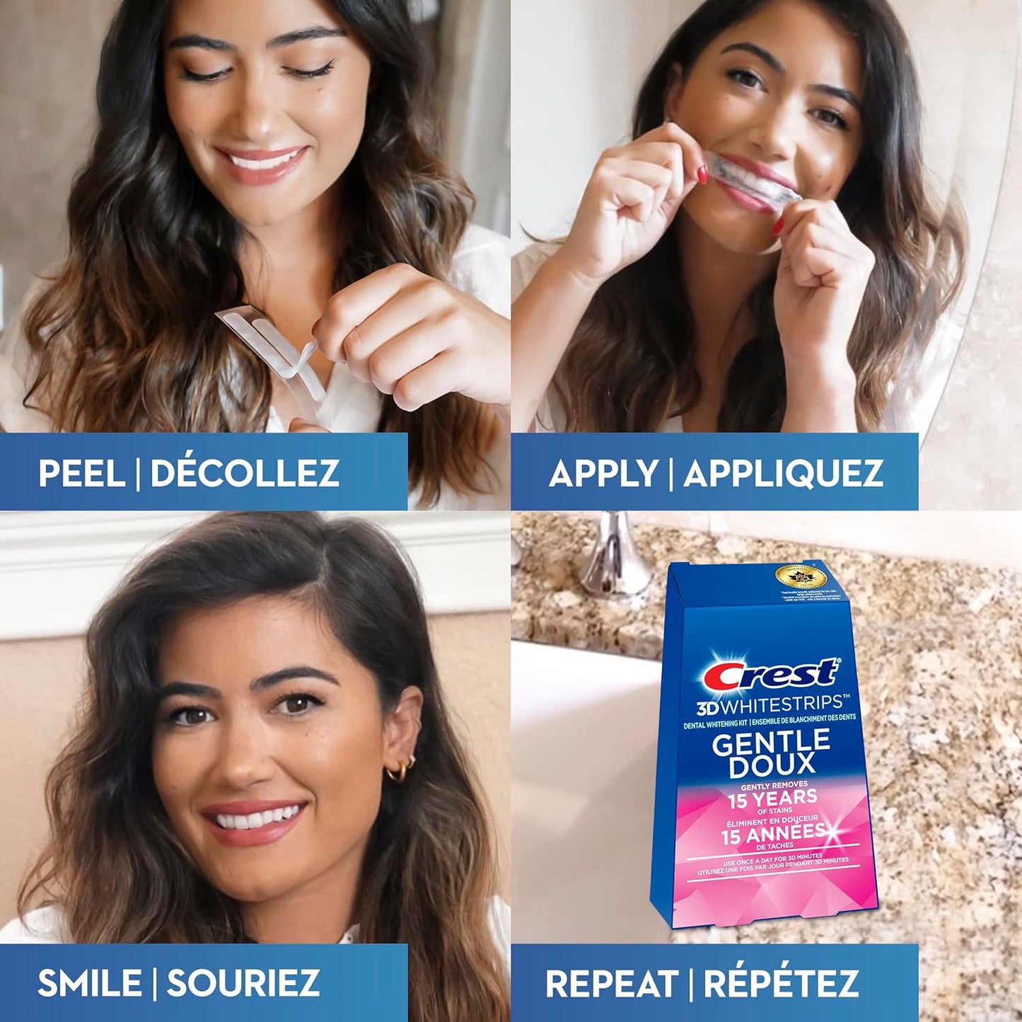 Crest 3D Whitestrips Age Renew Zahnaufhellungs-Kit für zu Hause, 21 Anwendungen, 28 Stufen weißere Zähne