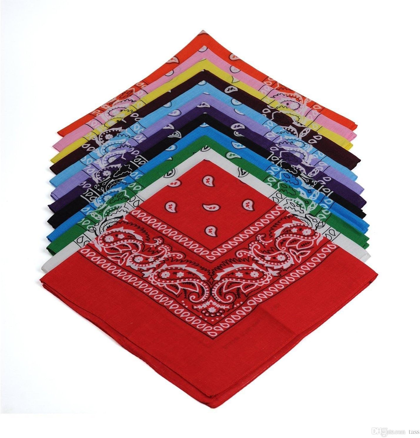 BOOLAVARD 1er, 6er, 9er oder 12er Pack Cowboy-Bandanas mit original Paisley-Muster (Schwarz)