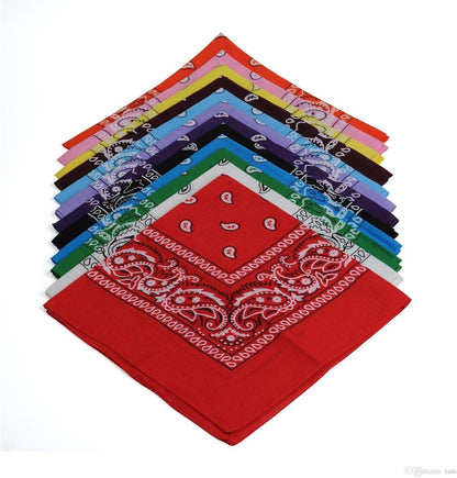 BOOLAVARD 1er, 6er, 9er oder 12er Pack Cowboy-Bandanas mit original Paisley-Muster (Schwarz)