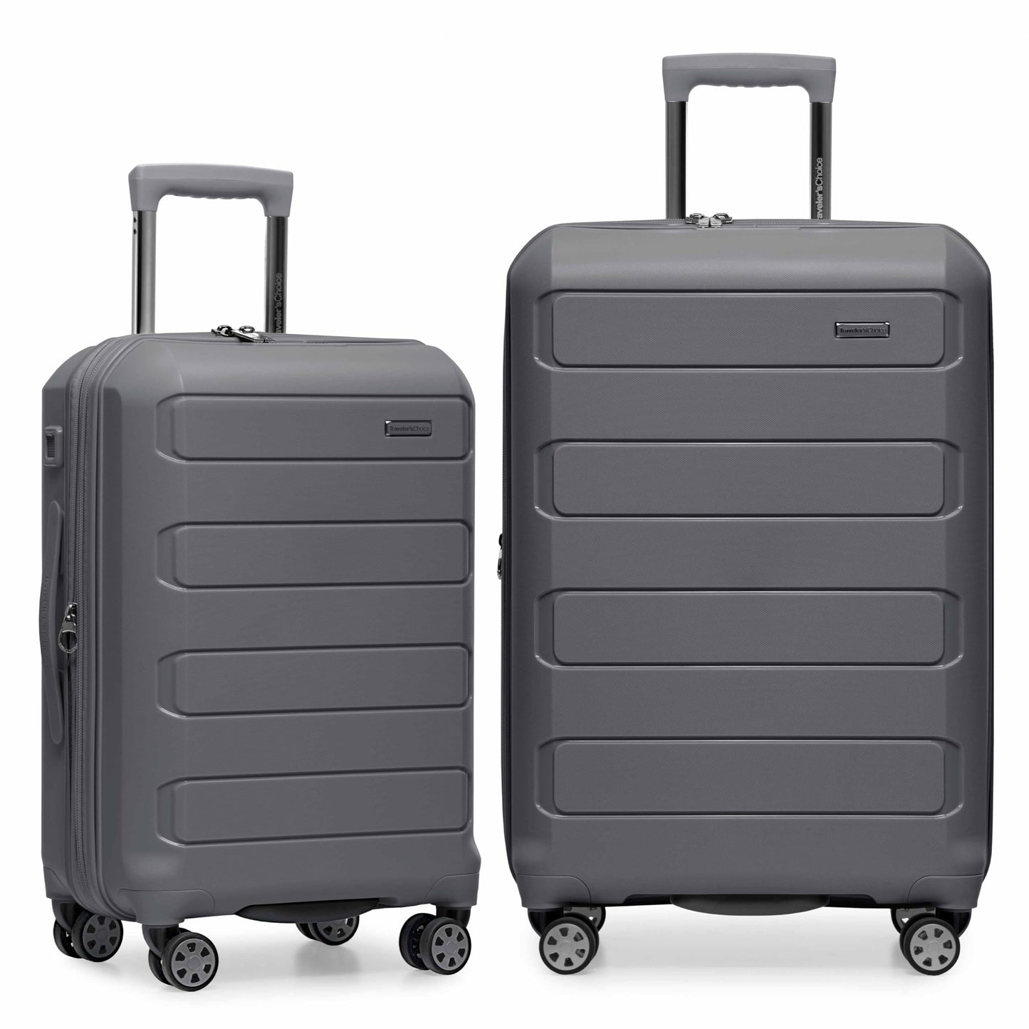Traveler's Choice Pagosa Hardshell Expandable Luggage with Spinner Wheels, Slate Blue, 3-Piece Set (22/27/30)